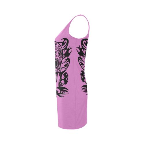 Skull Flowers Pink Medea Vest Dress (Model D06)