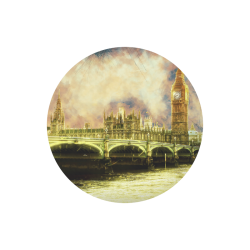 Abstract Golden Westminster Bridge in London Round Mousepad