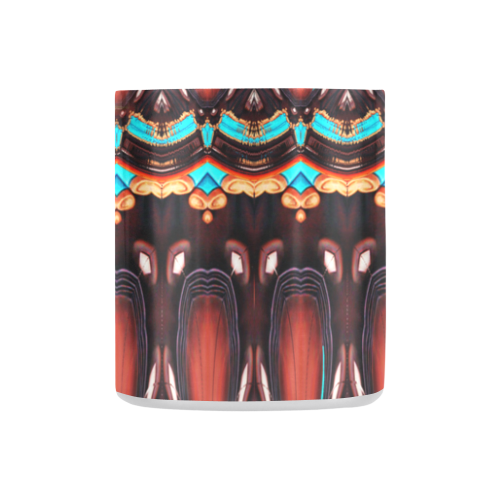 K172 Wood and Turquoise Abstract Classic Insulated Mug(10.3OZ)