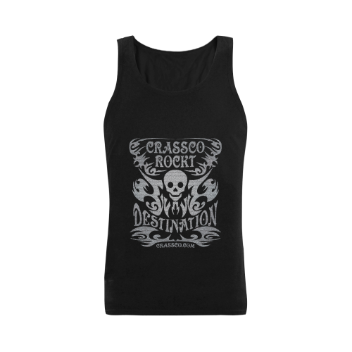 SKULL DESTINATION SILVER Plus-size Men's Shoulder-Free Tank Top (Model T33)