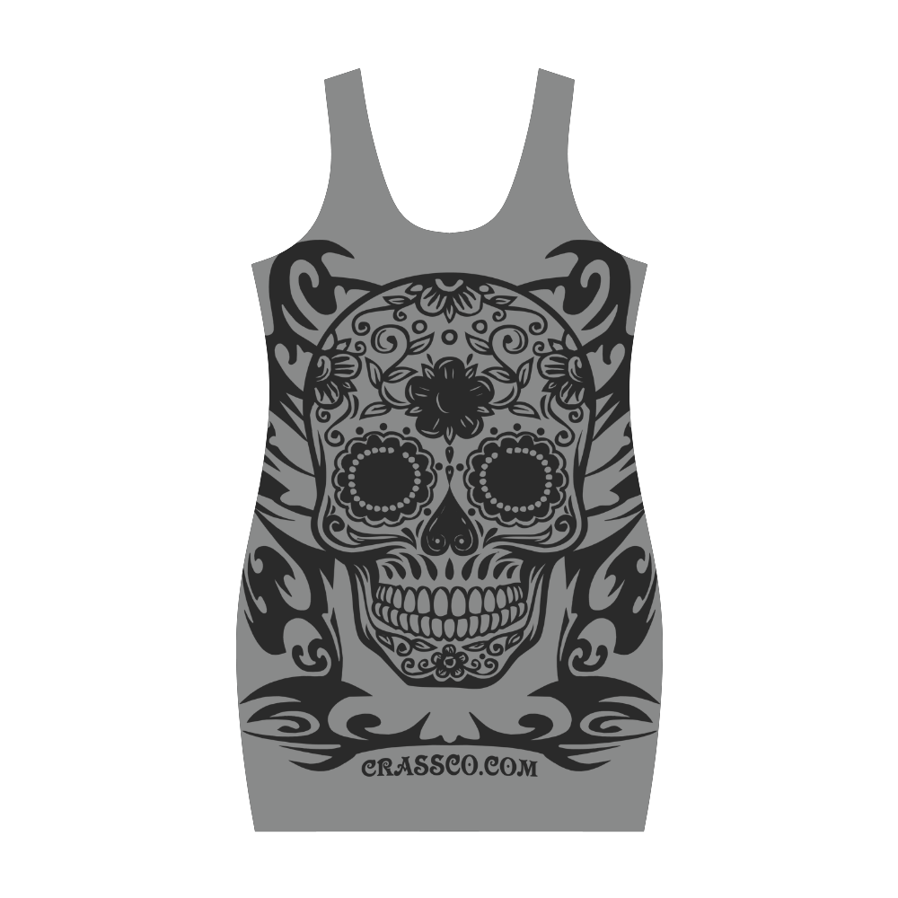 Skull Flowers Stone Medea Vest Dress (Model D06)