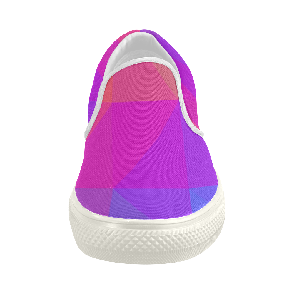 Triangle Rainbow Abstract Women's Slip-on Canvas Shoes (Model 019)