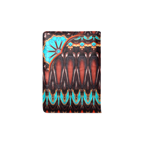 K172 Wood and Turquoise Abstract Custom NoteBook A5