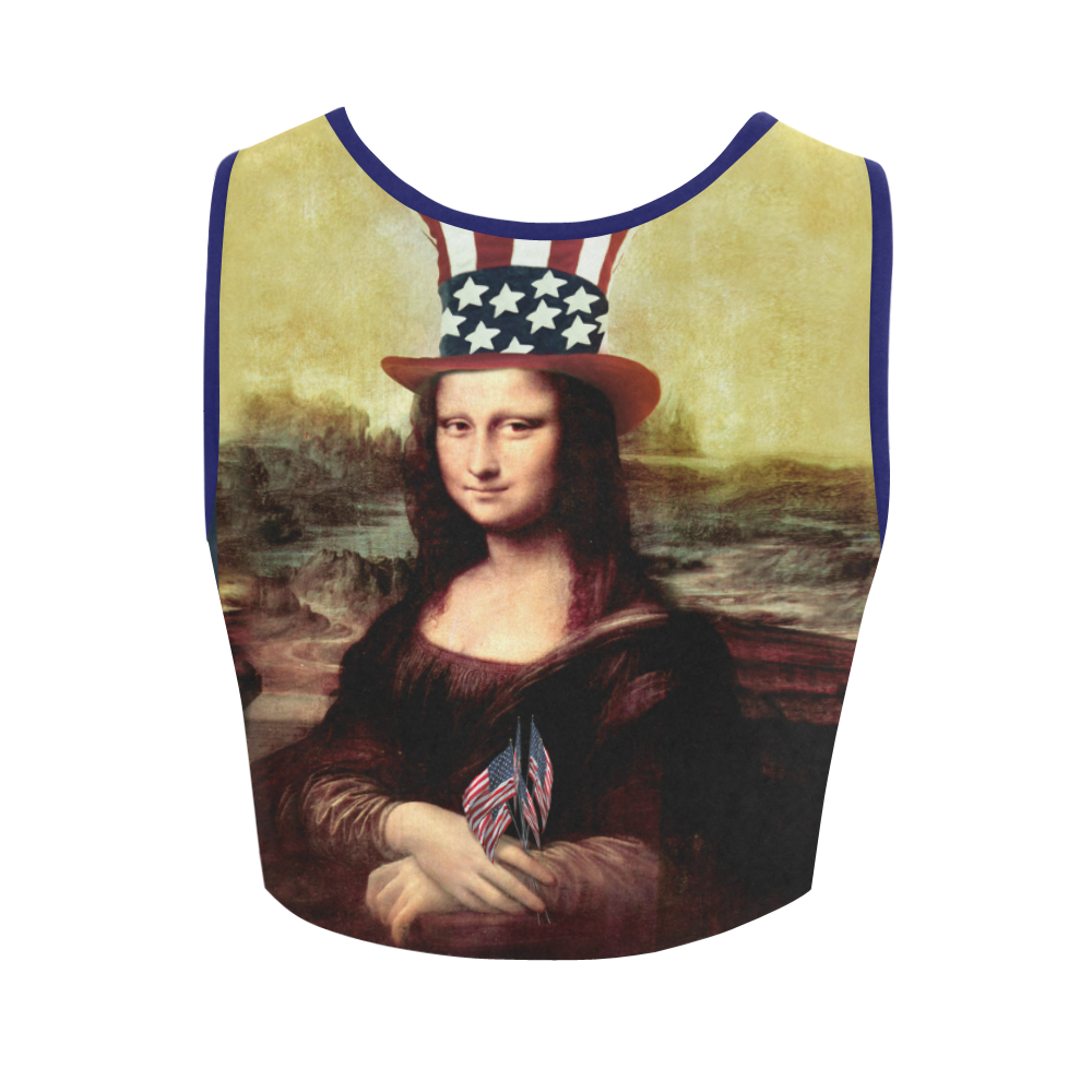 Patriotic Mona Lisa - 4th of July Women's Crop Top (Model T42)