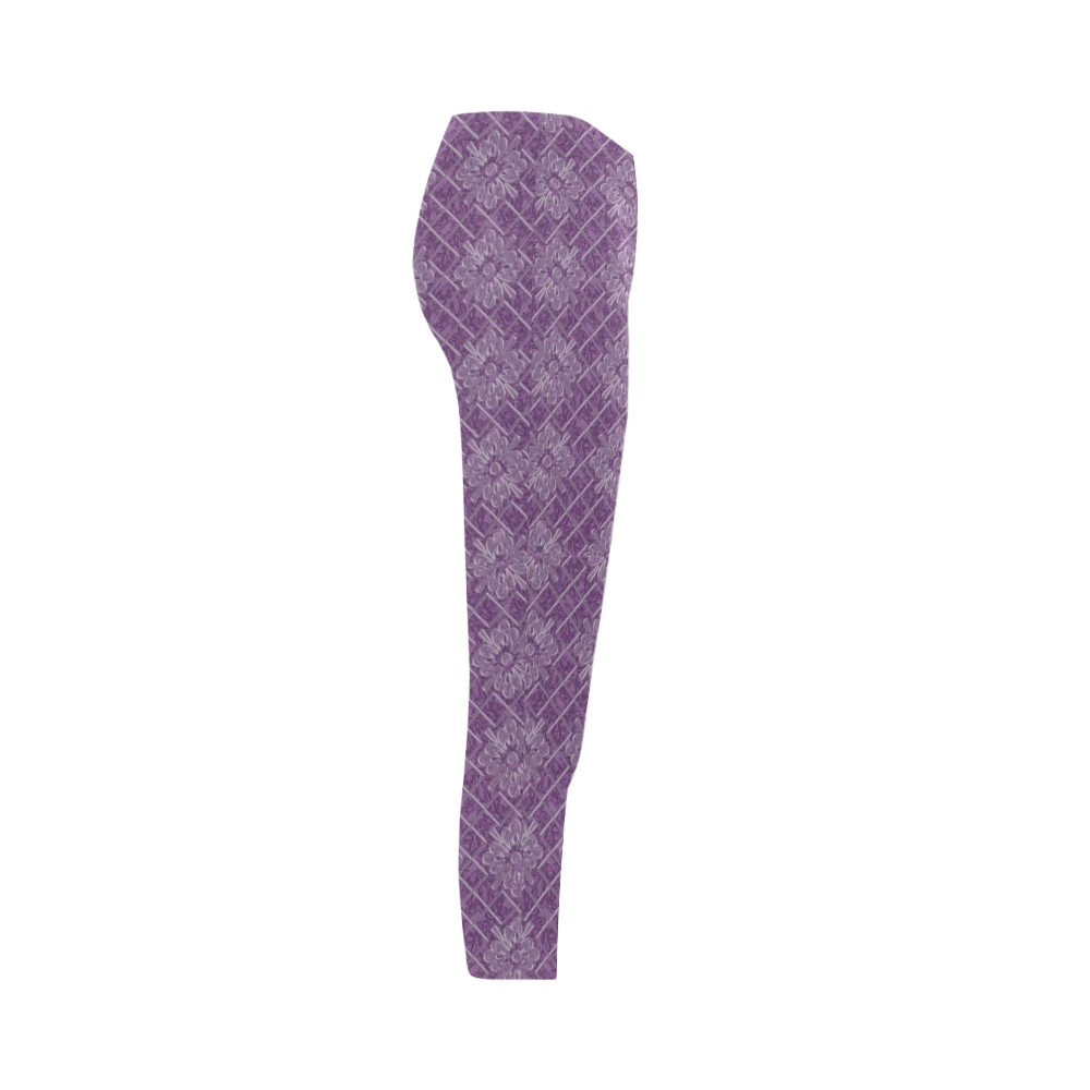 Lilac Jacuard Capri Legging (Model L02)