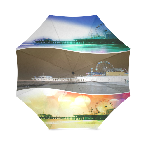 Santa Monica Pier Tricolor Foldable Umbrella (Model U01)