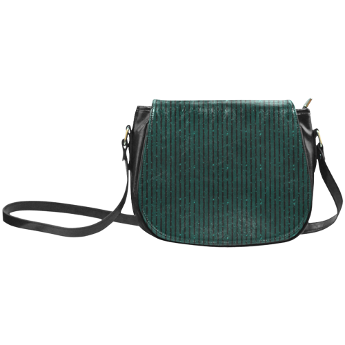 Teal Glitter Stripe Classic Saddle Bag/Large (Model 1648)