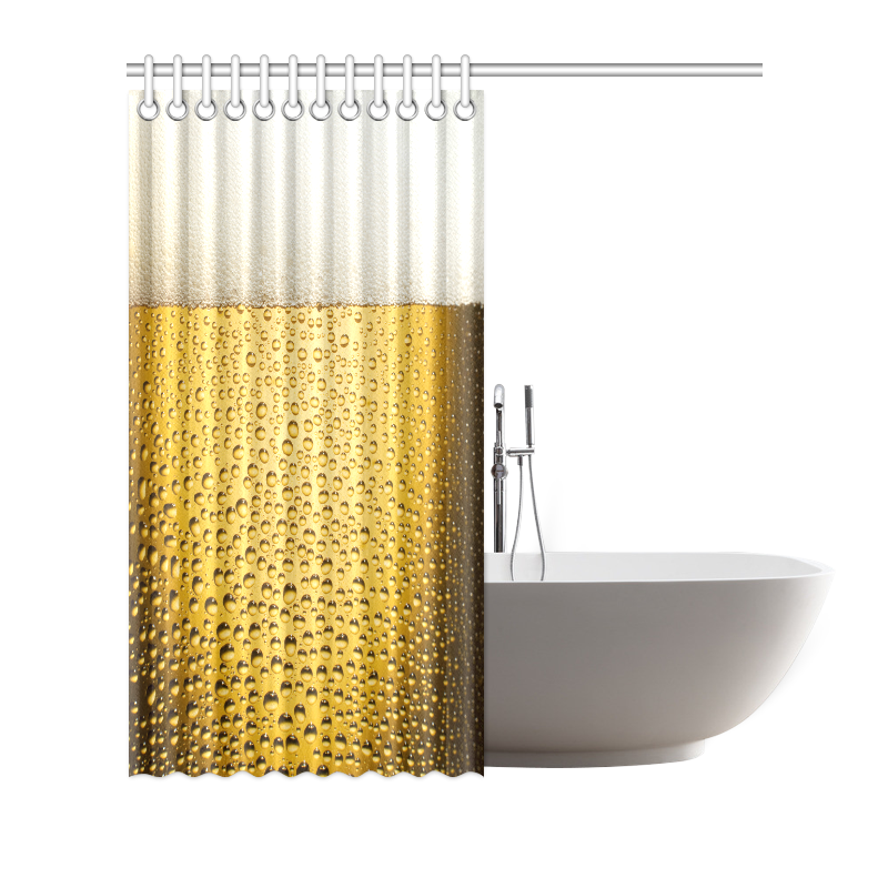 Close Up Beer Glass Novelty Shower Curtain 72"x72"