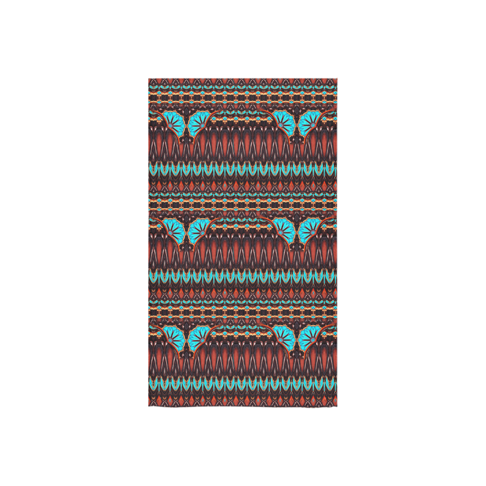 K172 Wood and Turquoise Abstract Pattern Custom Towel 16"x28"