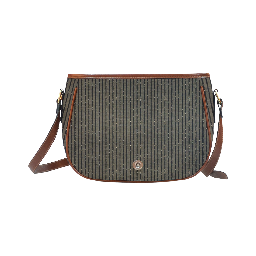 Sepia Glitter Stripe Saddle Bag/Large (Model 1649)