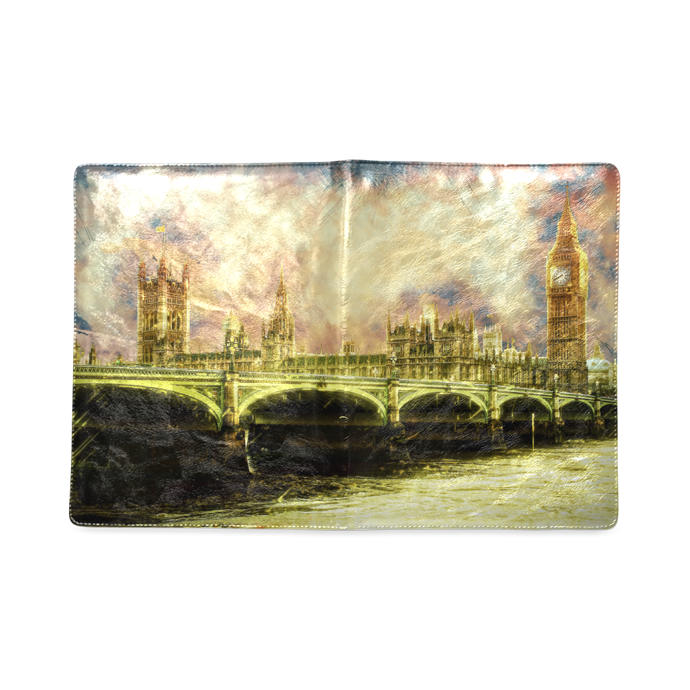 Abstract Golden Westminster Bridge in London Custom NoteBook B5