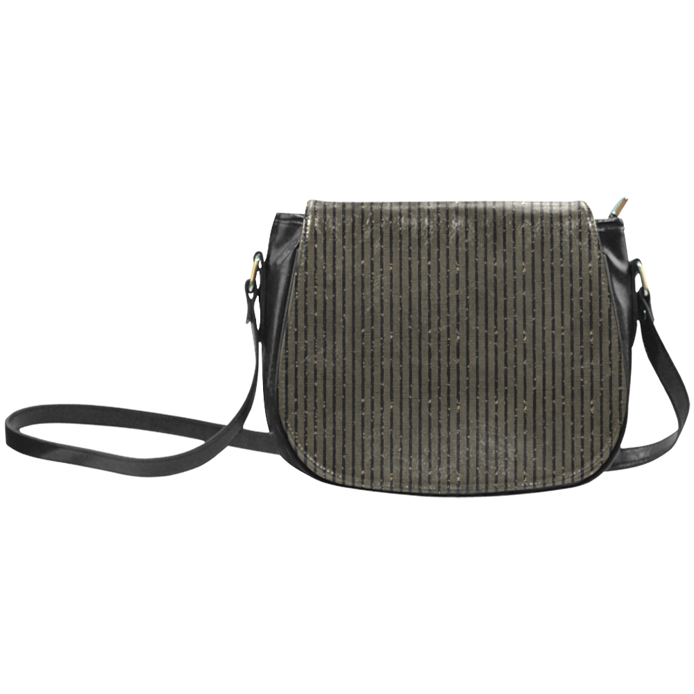 Sepia Glitter Stripe Classic Saddle Bag/Large (Model 1648)