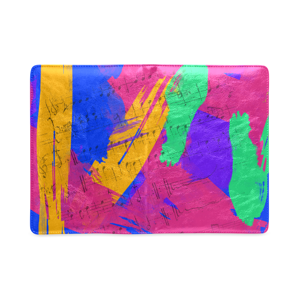 Groovy Paint Brush Strokes with Music Notes Custom NoteBook A5