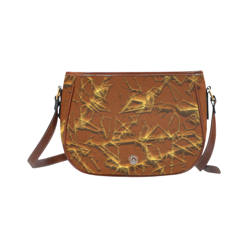 Thorny abstract,brown Saddle Bag/Small (Model 1649) Full Customization