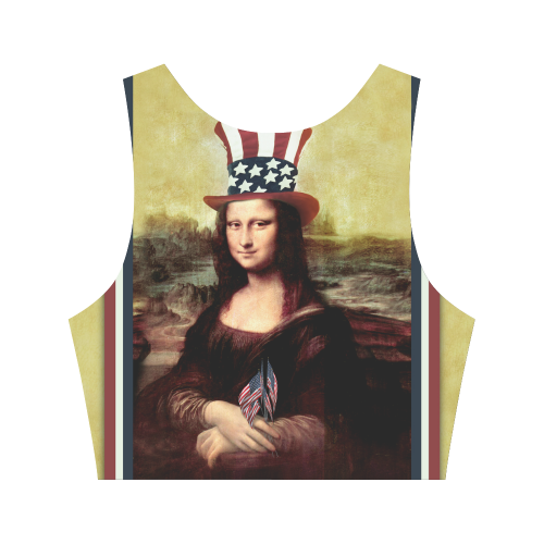 Patriotic Mona Lisa - 4th of July Women's Crop Top (Model T42)