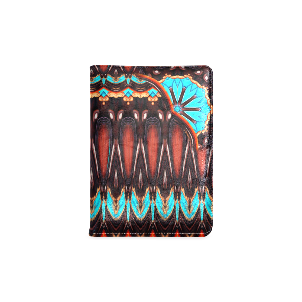 K172 Wood and Turquoise Abstract Custom NoteBook A5
