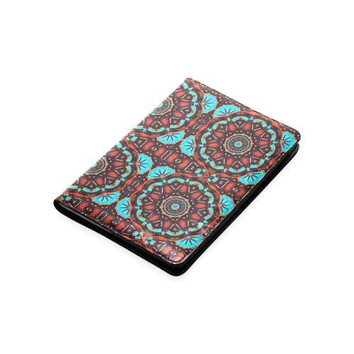 K172 Wood and Turquoise Abstract Pattern Custom NoteBook A5