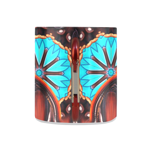 K172 Wood and Turquoise Abstract Classic Insulated Mug(10.3OZ)