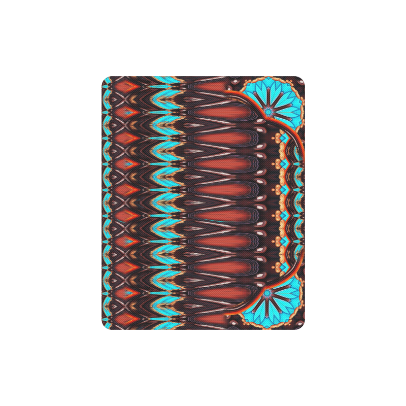 K172 Wood and Turquoise Abstract Rectangle Mousepad