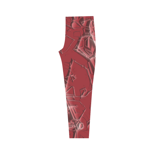 Thorny abstract,red Capri Legging (Model L02)