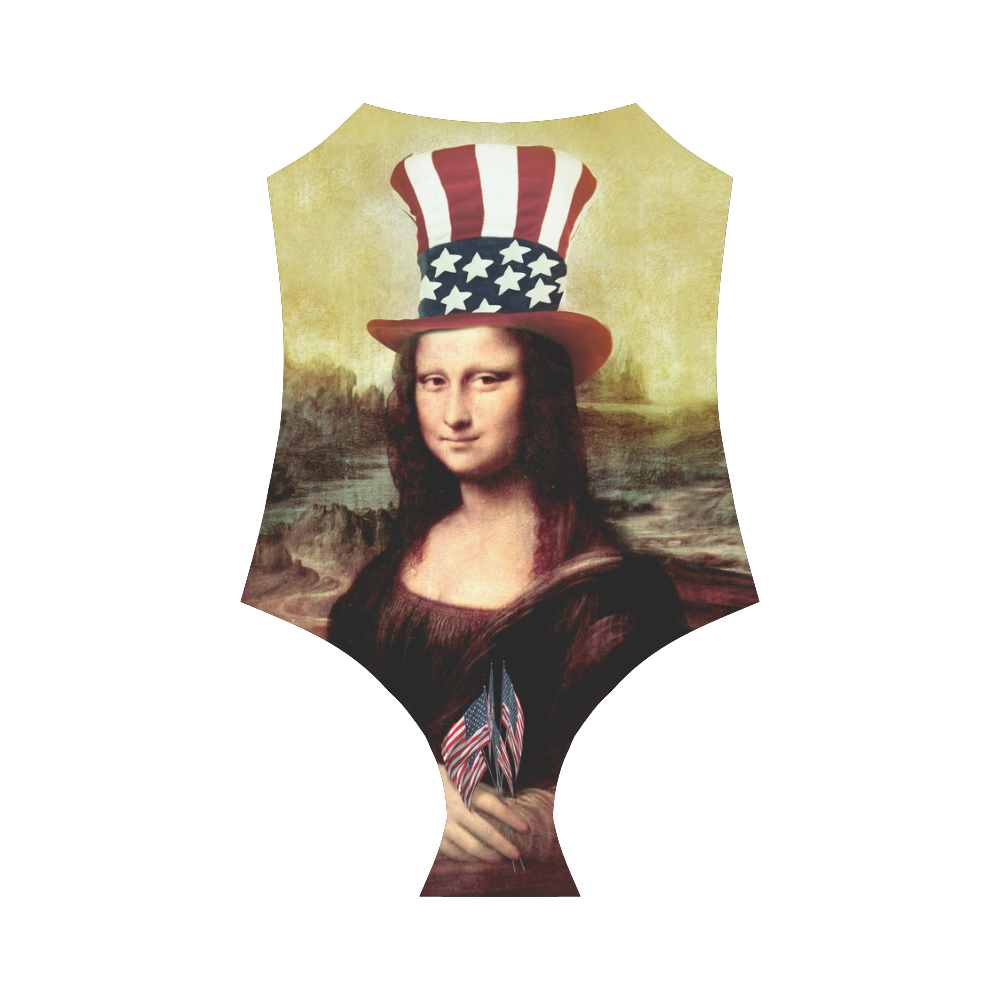 Patriotic Mona Lisa - 4th of July Strap Swimsuit ( Model S05)