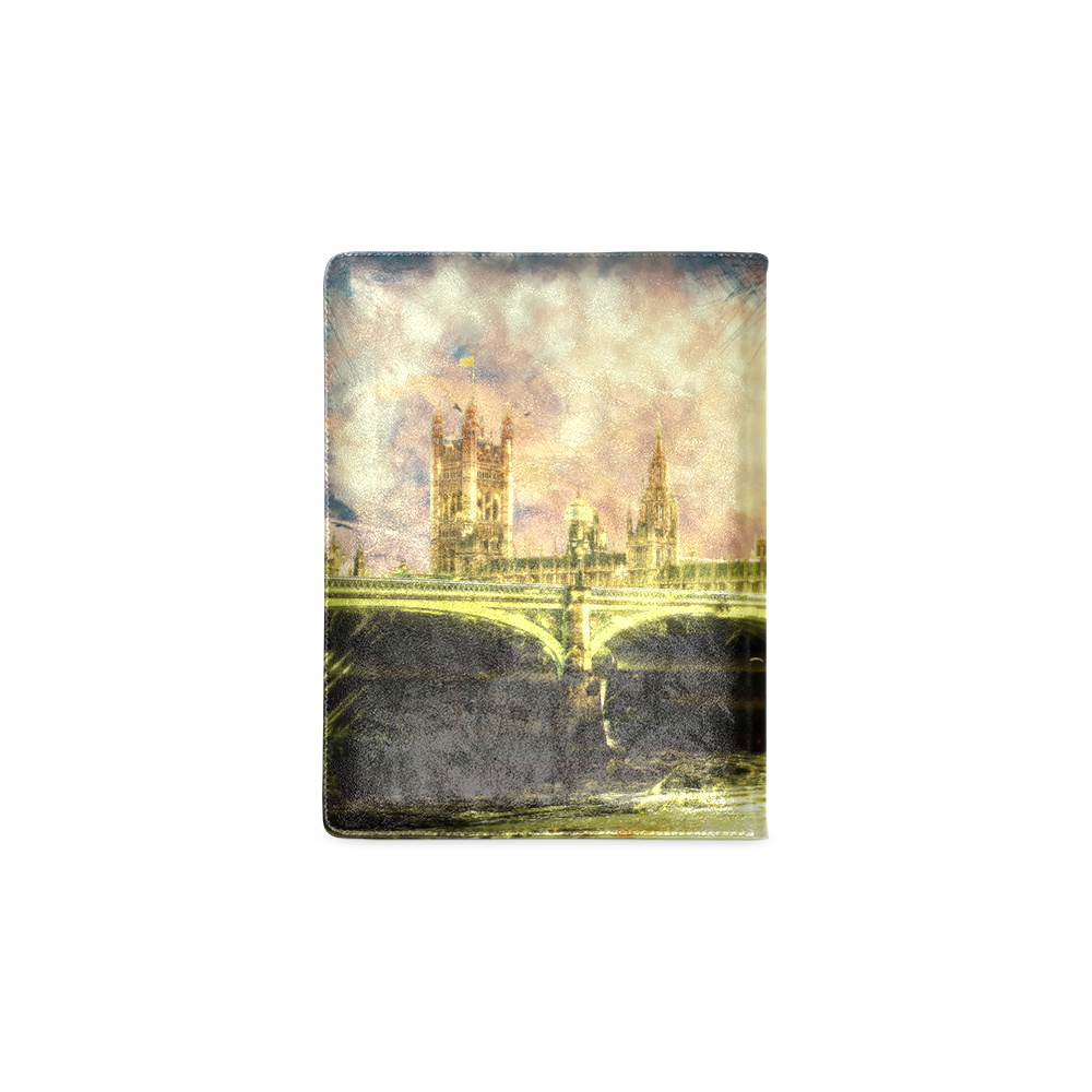 Abstract Golden Westminster Bridge in London Custom NoteBook B5