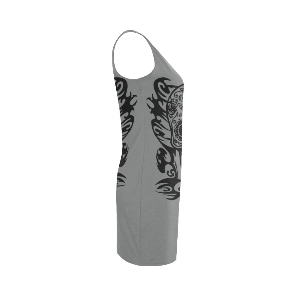 Skull Flowers Grey Medea Vest Dress (Model D06)