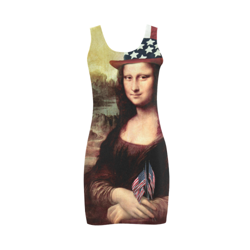 Patriotic Mona Lisa - 4th of July Medea Vest Dress (Model D06)