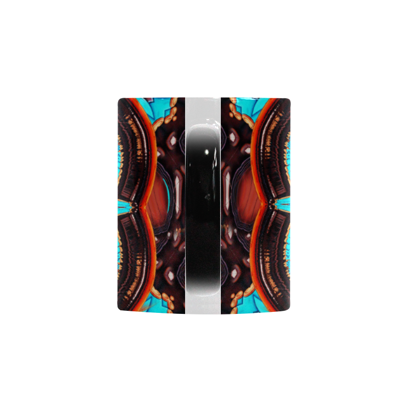 K172 Wood and Turquoise Abstract Custom Morphing Mug