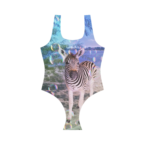 Little cute zebra Vest One Piece Swimsuit (Model S04)