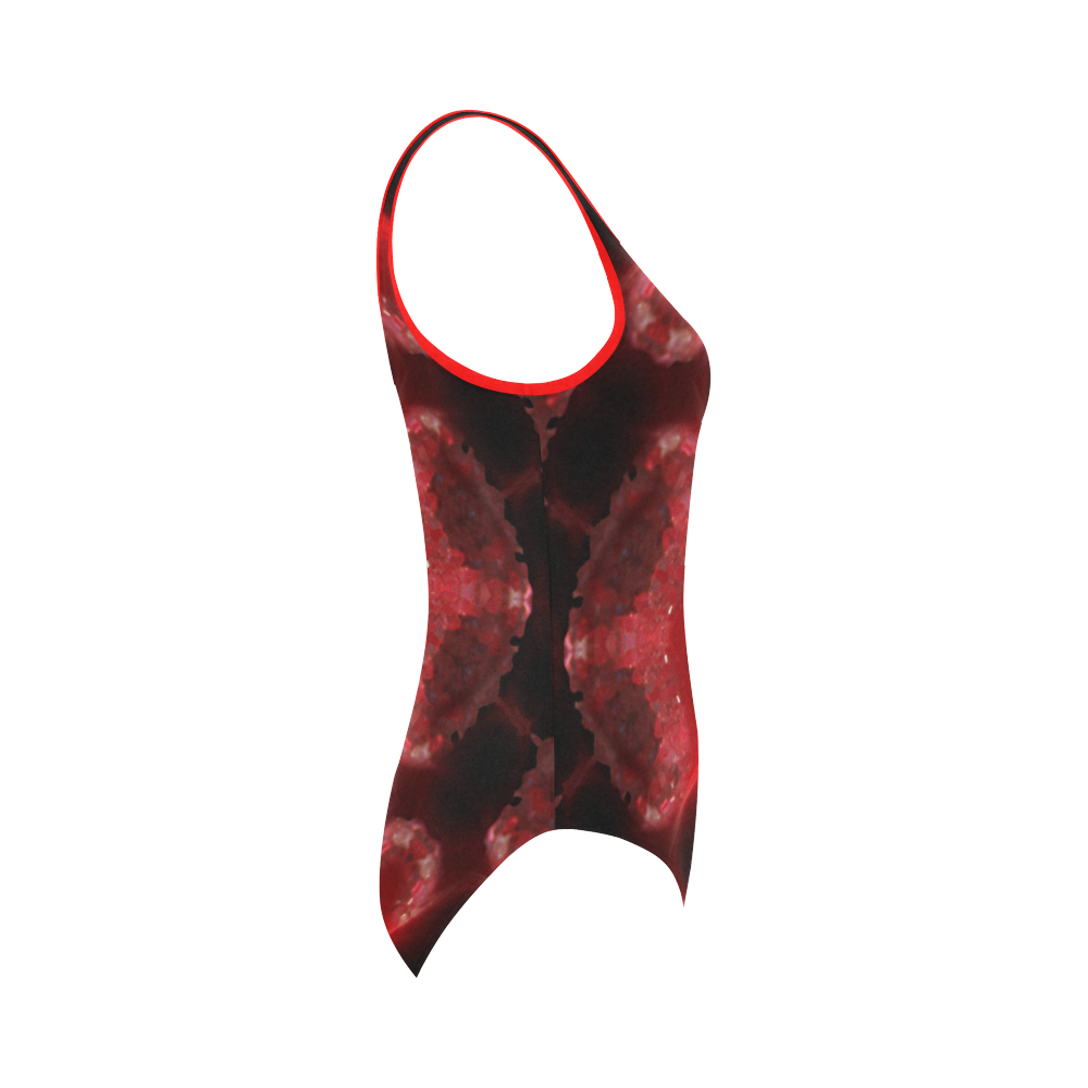 Red Crystal Vest One Piece Swimsuit (Model S04)