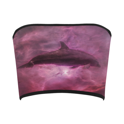 Dolphin in pink waters Bandeau Top