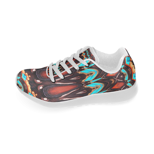 K172 Wood and Turquoise Abstract Women’s Running Shoes (Model 020)