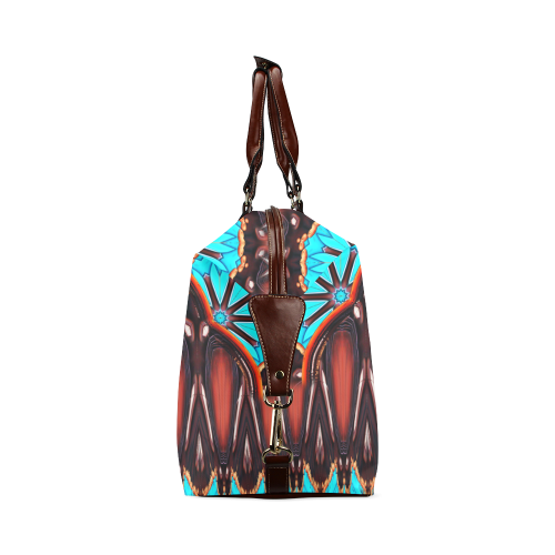 K172 Wood and Turquoise Abstract Classic Travel Bag (Model 1643)