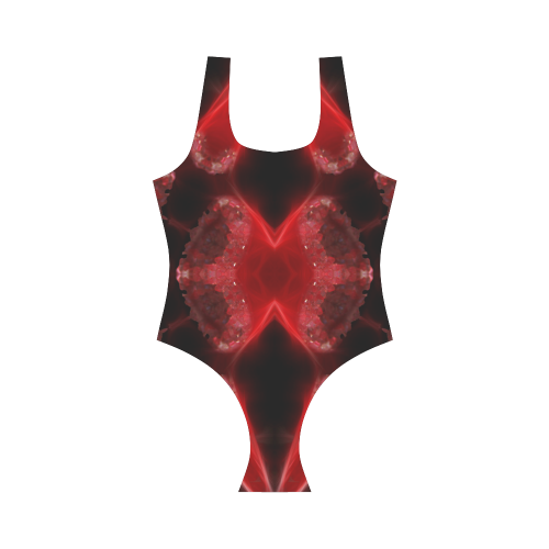 Red Crystal Vest One Piece Swimsuit (Model S04)