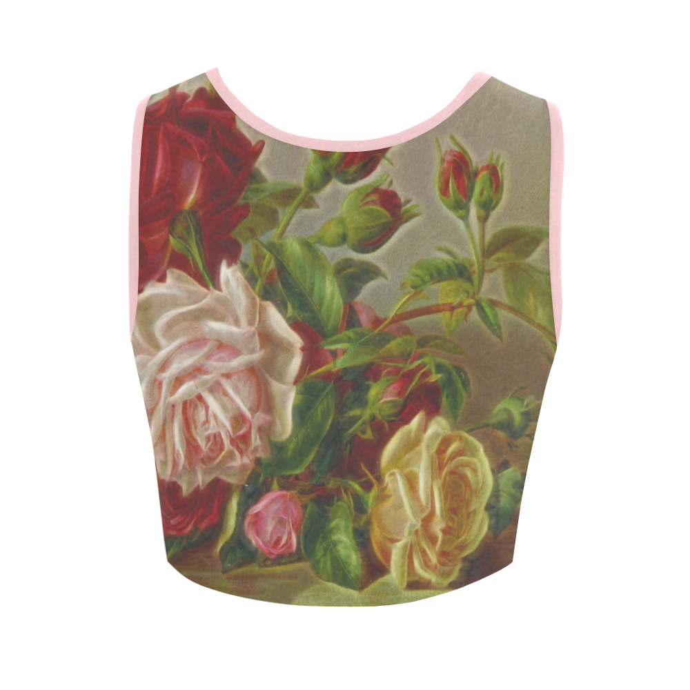 A Rose Is A Rose Is A Rose Women's Crop Top (Model T42)