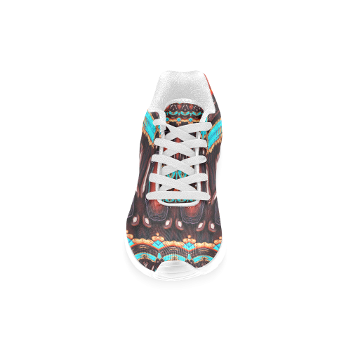 K172 Wood and Turquoise Abstract Women’s Running Shoes (Model 020)