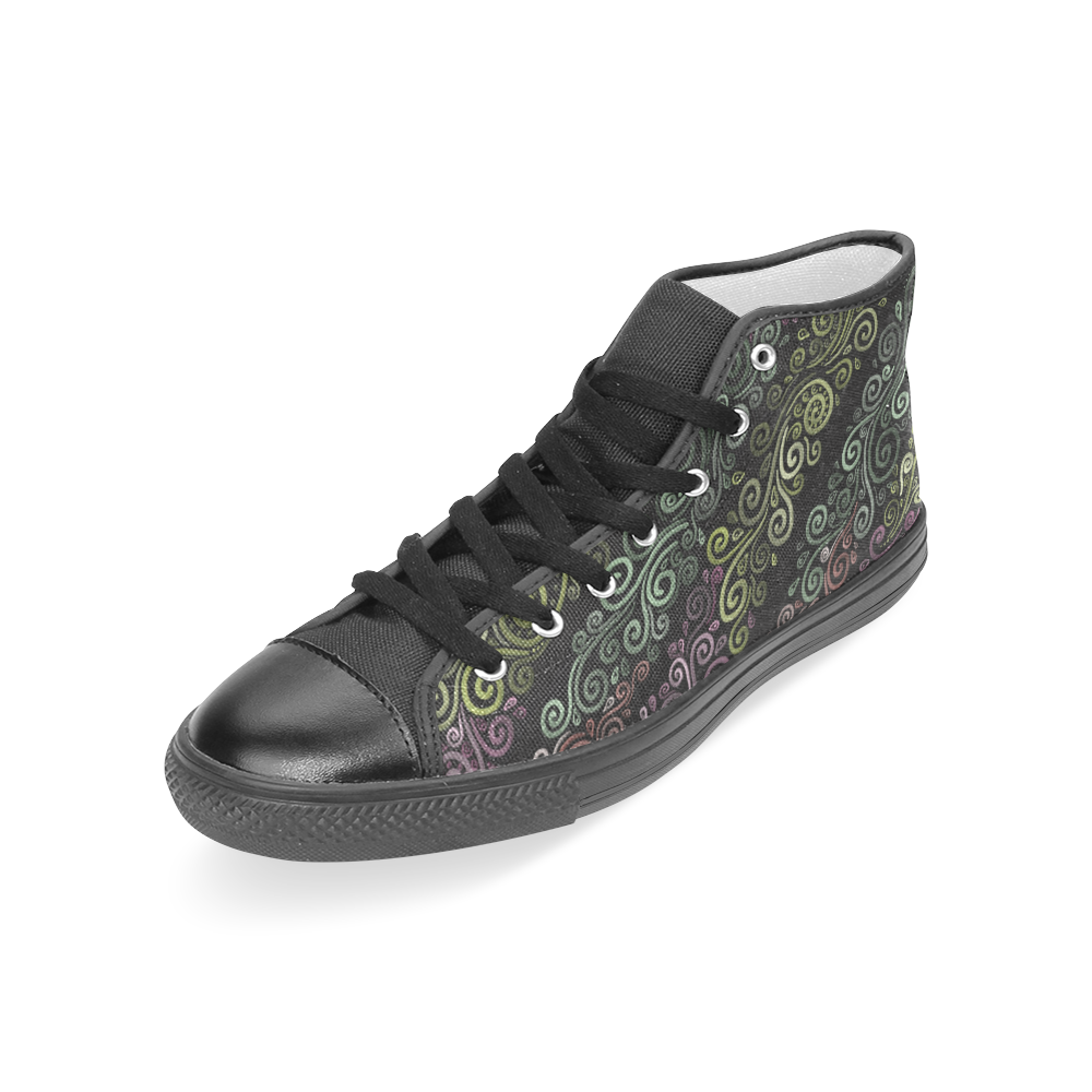 Psychedelic pastel Women's Classic High Top Canvas Shoes (Model 017)