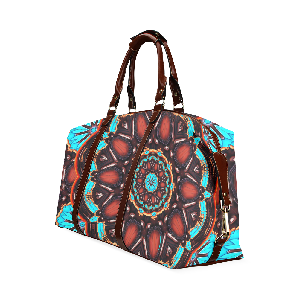 K172 Wood and Turquoise Abstract Classic Travel Bag (Model 1643)