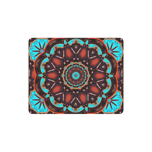 K172 Wood and Turquoise Abstract Rectangle Mousepad