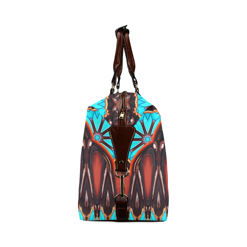 K172 Wood and Turquoise Abstract Classic Travel Bag (Model 1643)