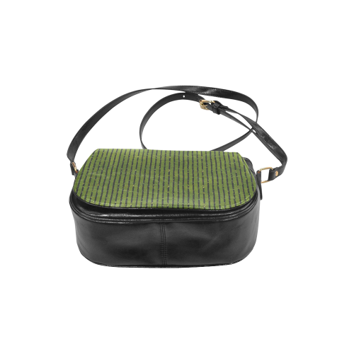 Green Glitter Stripe Classic Saddle Bag/Large (Model 1648)