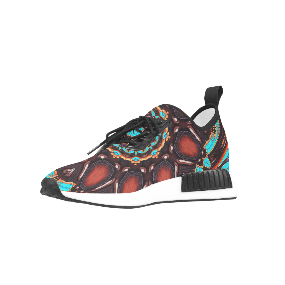K172 Wood and Turquoise Abstract Women’s Draco Running Shoes (Model 025)