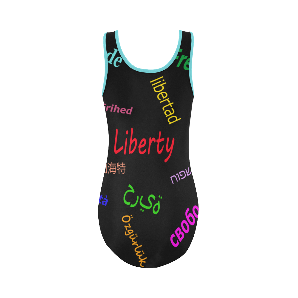 Freedom in several languages Vest One Piece Swimsuit (Model S04)