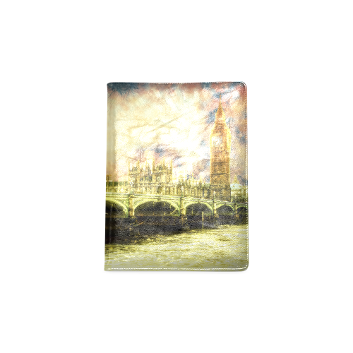 Abstract Golden Westminster Bridge in London Custom NoteBook B5