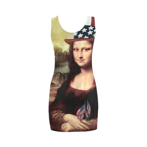 Patriotic Mona Lisa - 4th of July Medea Vest Dress (Model D06)
