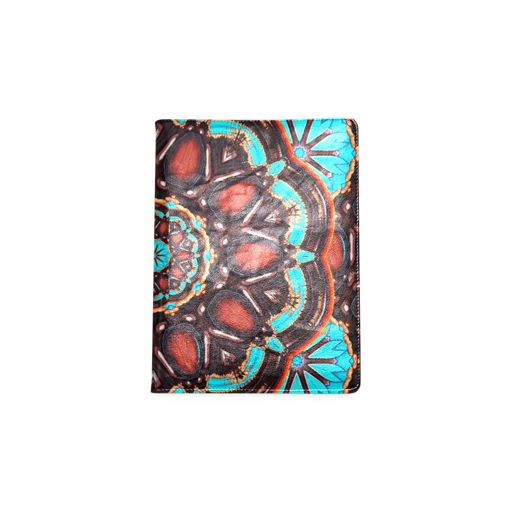 K172 Wood and Turquoise Abstract Custom NoteBook B5
