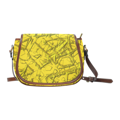 Thorny abstract,golden Saddle Bag/Large (Model 1649)