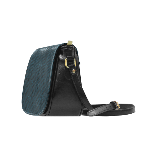 Turquoise Glitter Stripe Classic Saddle Bag/Large (Model 1648)
