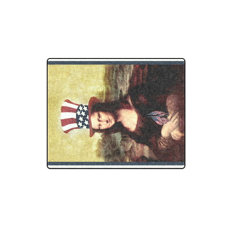 Patriotic Mona Lisa - 4th of July Blanket 40"x50"